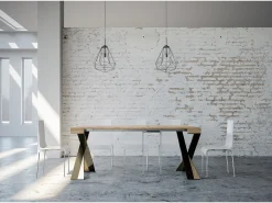 Mesa consola extensível 90x40/300 cm Diago Carvalho Natural quadro Antracite