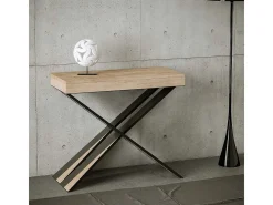Mesa consola extensível 90x40/300 cm Diago Carvalho Natural quadro Antracite