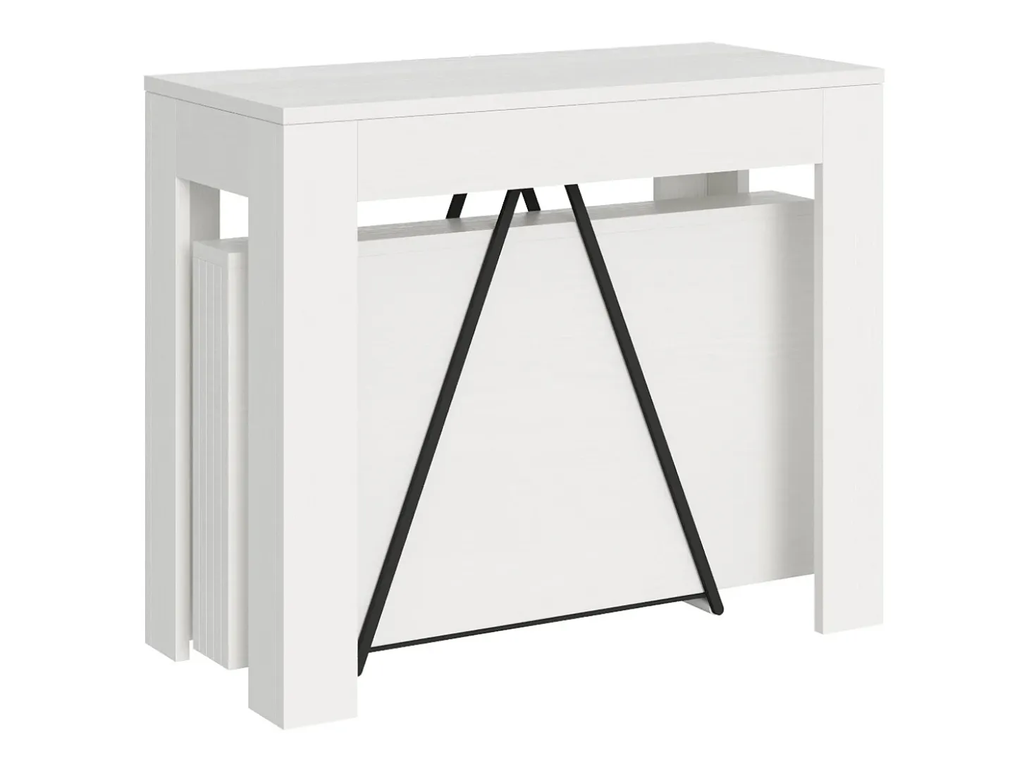 Mesa consola extensível 90x42/198 cm Scicca Small Cinza Branca