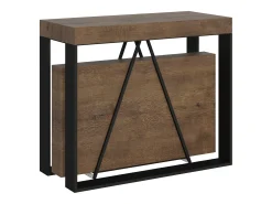 Mesa consola extensível 90x40/196 cm Sketa Small nogueira quadro antracite
