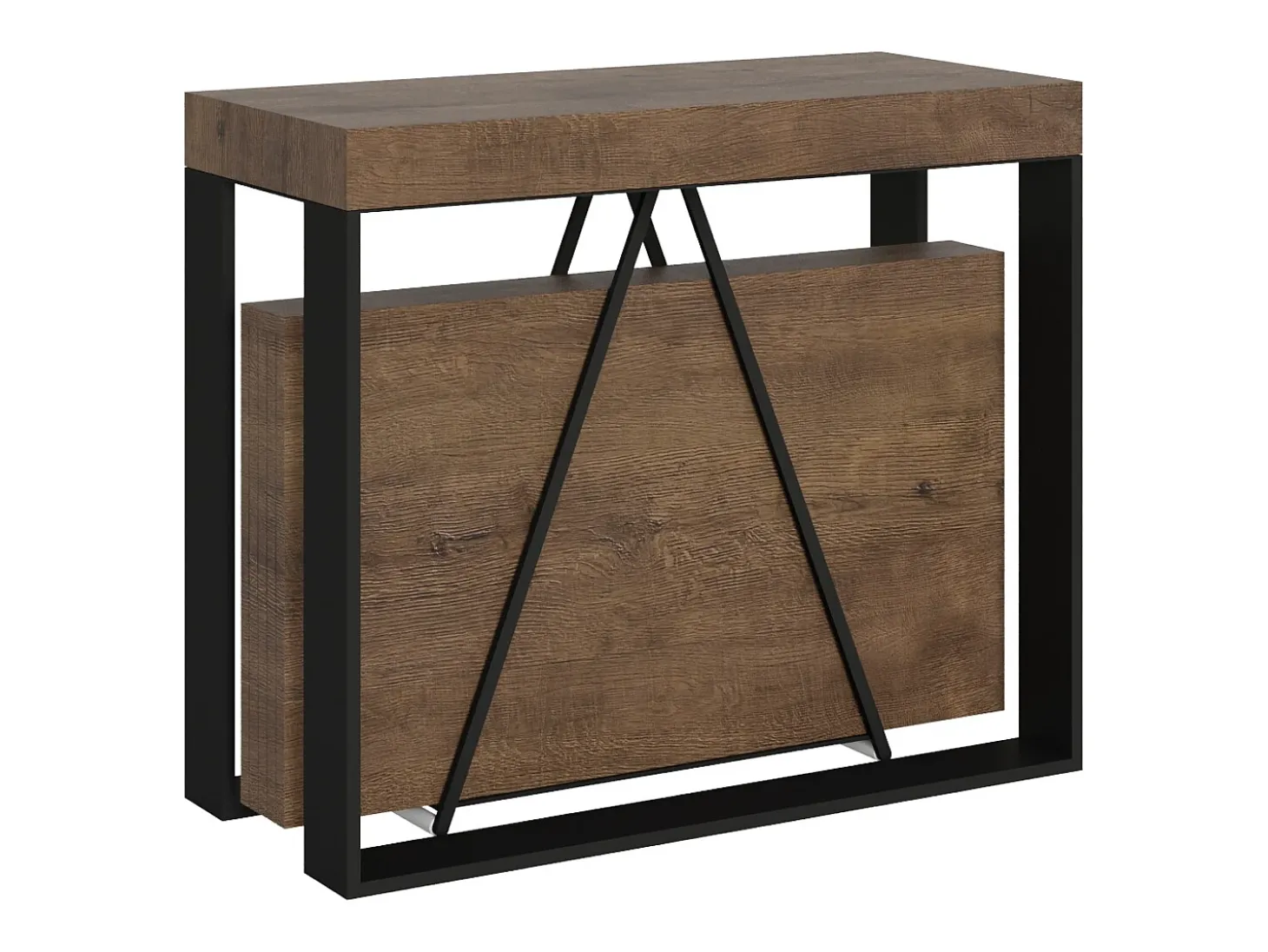 Mesa consola extensível 90x40/196 cm Sketa Small nogueira quadro antracite