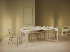 Mesa consola extensível 90x42/302 cm Bora cinza branca
