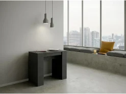 Mesa consola extensível 90x48/204 cm Basic Small Antracite Espatulado