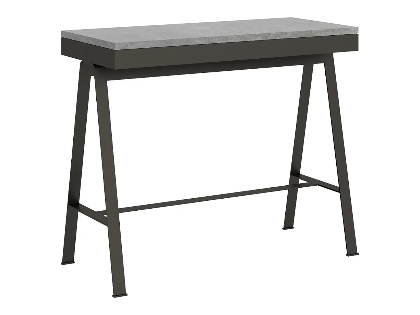 Mesa consola extensível 90x40/196 cm Banco Evolution Small Cimento quadro Antracite