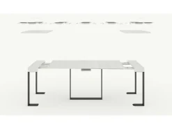 Mesa consola extensível 90x40/300 cm Futura Cinza Branca quadro Antracite