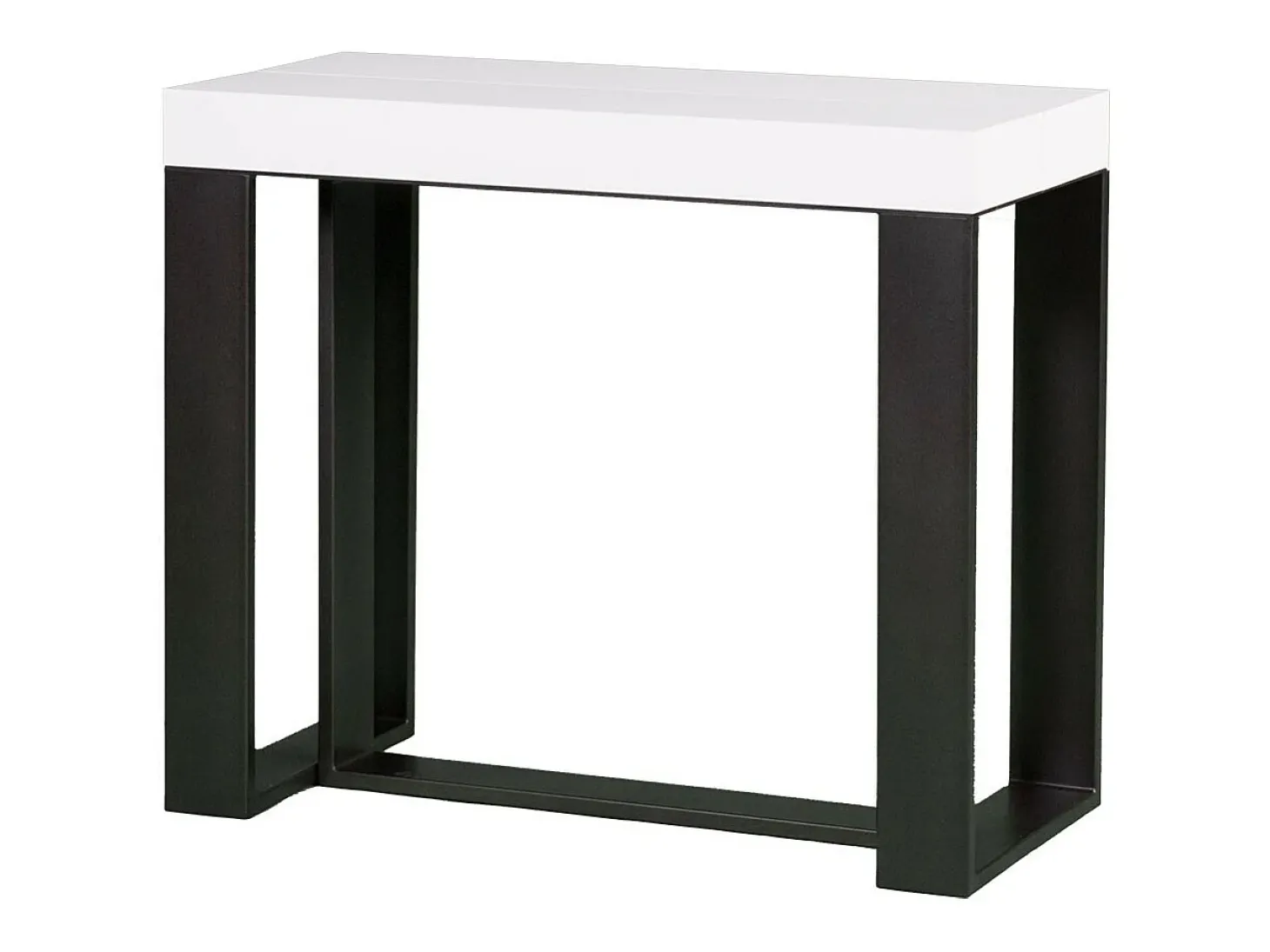 Mesa consola extensível 90x40/300 cm Futura Cinza Branca quadro Antracite