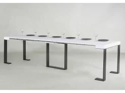 Mesa consola extensível 90x40/300 cm Futura Cinza Branca quadro Antracite