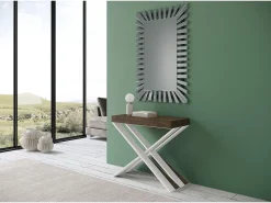 Mesa consola extensível 90x40/196 cm Diago Small Nogueira quadro Branco