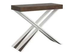 Mesa consola extensível 90x40/196 cm Diago Small Nogueira quadro Branco