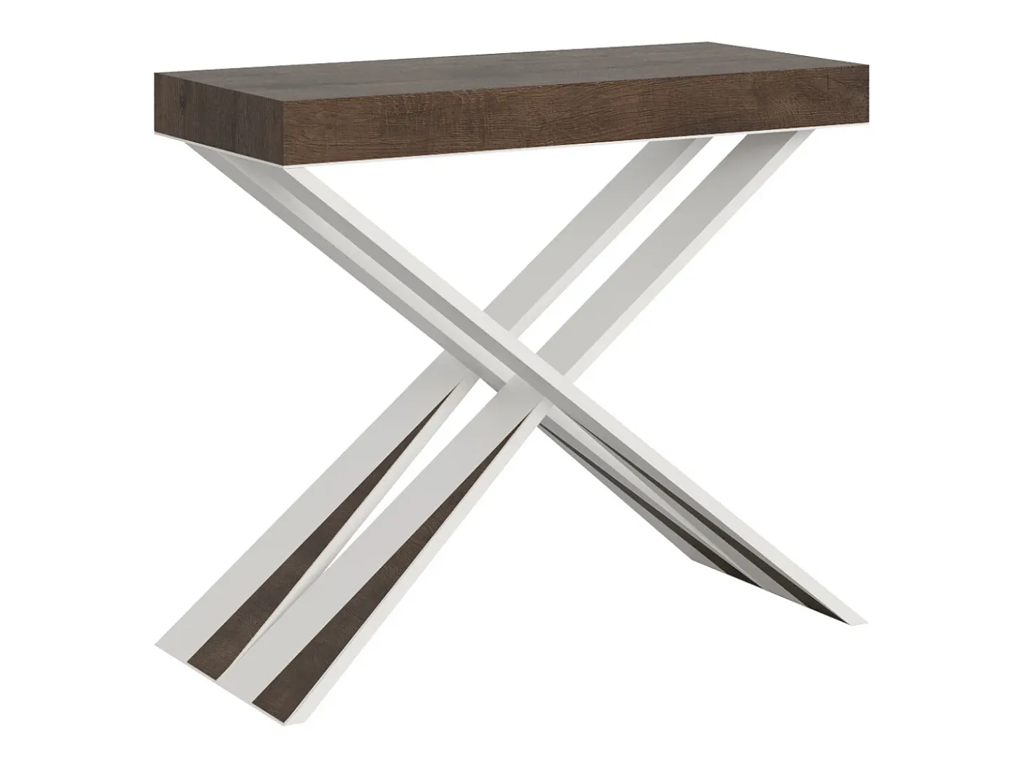 Mesa consola extensível 90x40/196 cm Diago Small Nogueira quadro Branco