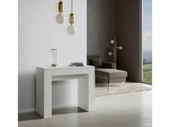 Mesa consola extensível 90x42/302 cm Modem Cinza Branca
