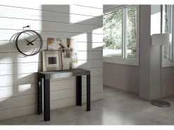 Mesa consola extensível 90x40/300 cm Linea Cimento quadro Antracite