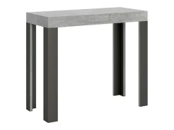 Mesa consola extensível 90x40/300 cm Linea Cimento quadro Antracite