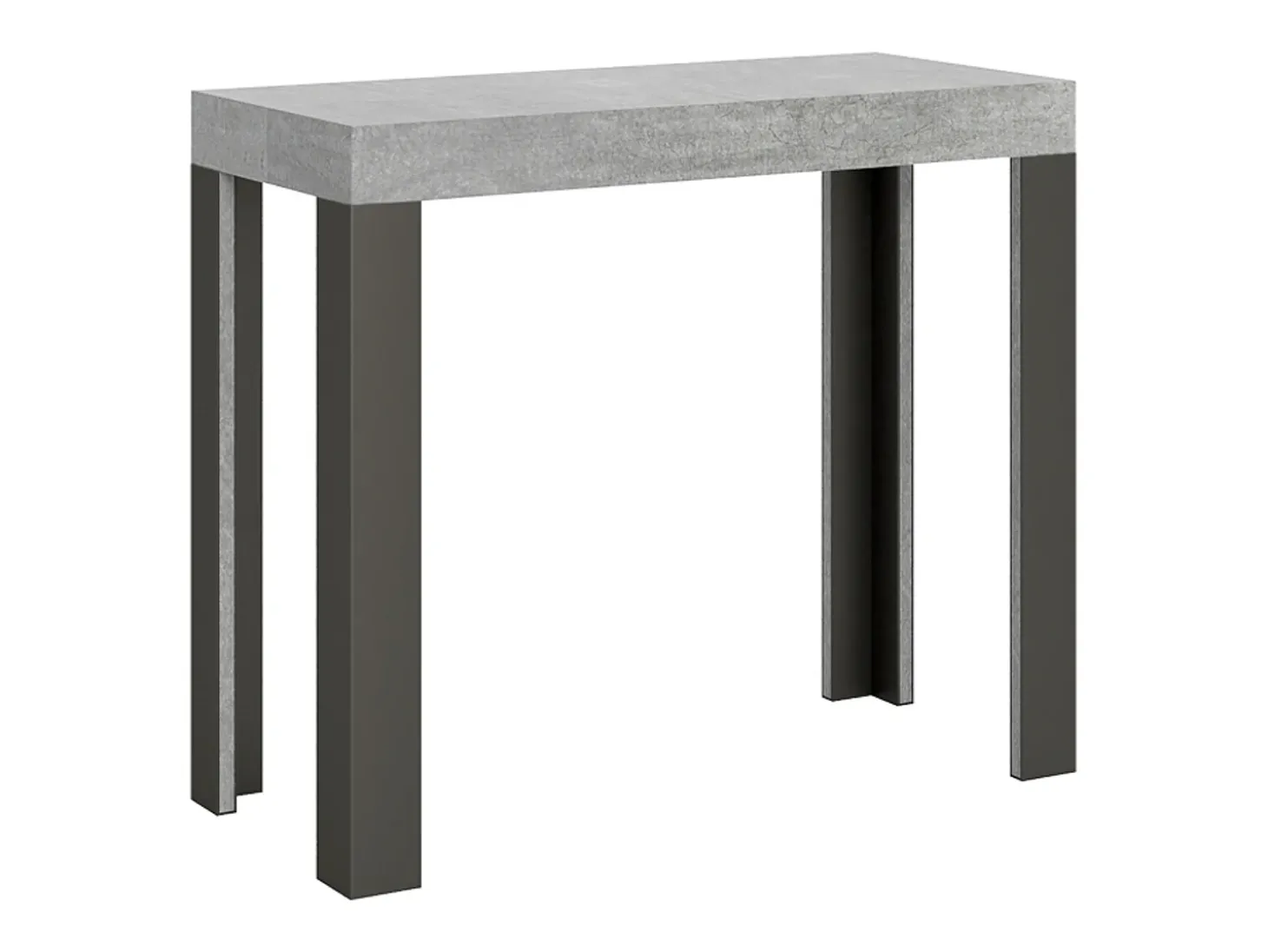 Mesa consola extensível 90x40/300 cm Linea Cimento quadro Antracite