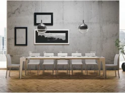 Mesa consola extensível 90x42/302 cm Isotta Cinza Branca