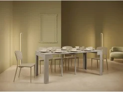 Mesa consola extensível 90x42/198 cm Bora Small cimento
