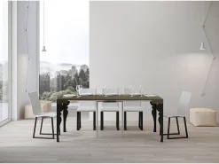 Mesa consola extensível 90x40/196 cm Paxon Small Tortora quadro Antracite