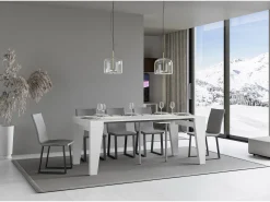 Mesa consola extensível 90x40/196 cm Naxy Small Cinza Branca