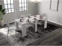 Mesa consola extensível 90x48/308 cm Anvar cinza branca
