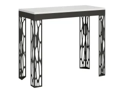 Mesa consola extensível 90x40/196 cm Ghibli Evolution Small Cinza Branca quadro Antracite
