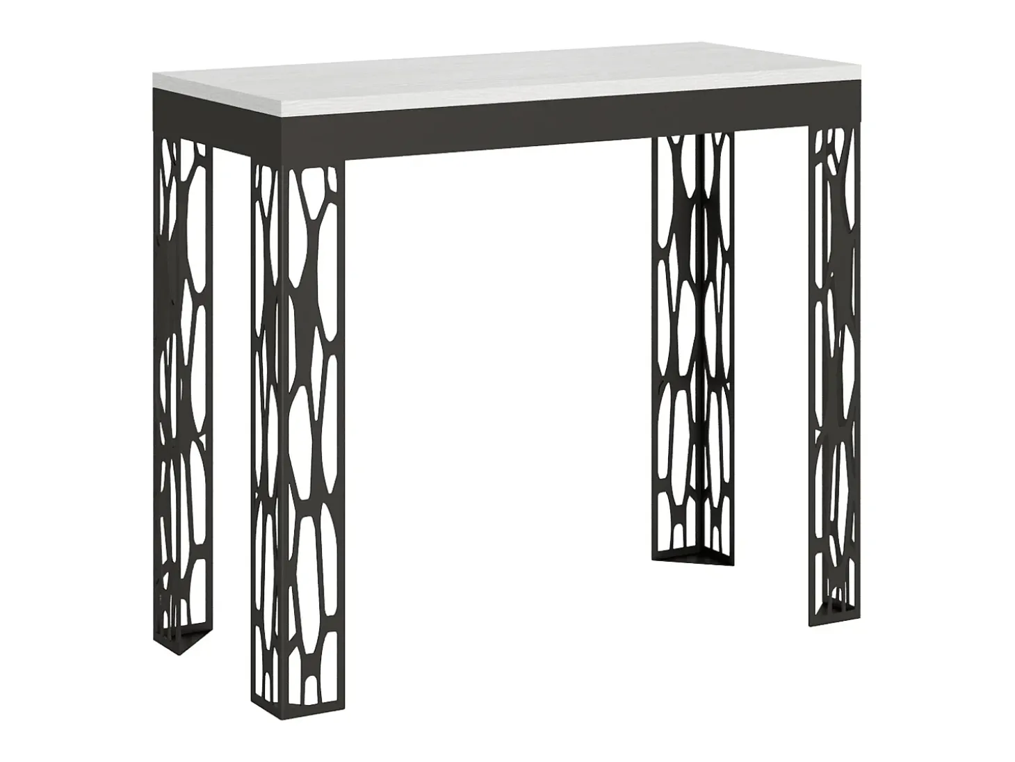 Mesa consola extensível 90x40/196 cm Ghibli Evolution Small Cinza Branca quadro Antracite