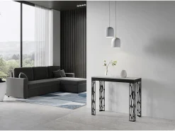 Mesa consola extensível 90x40/196 cm Ghibli Evolution Small Cinza Branca quadro Antracite