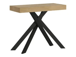 Mesa consola extensível 90x40/196 cm Krack Small carvalho natural pernas antracite