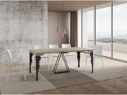 Mesa consola extensível 90x40/300 cm Riza caxemira quadro antracite
