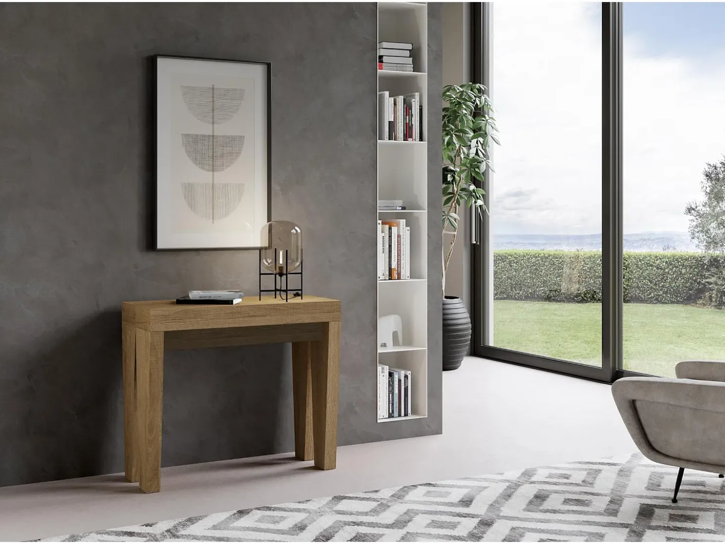 Mesa consola extensível 90x40/300 cm Spimbo Carvalho Natural