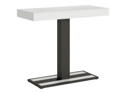 Mesa consola extensível 90x40/196 cm Capital Small Cinza Branca quadro Antracite