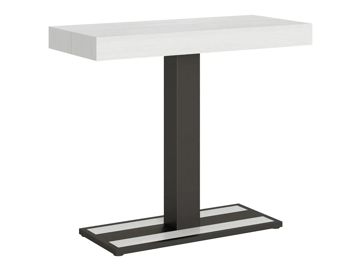 Mesa consola extensível 90x40/196 cm Capital Small Cinza Branca quadro Antracite