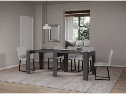 Mesa consola extensível 90x25/211 cm Anea Antracite Espatulado extensões internas