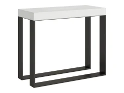 Mesa consola extensível 90x40/196 cm Elettra Small Cinza Branca quadro Antracite