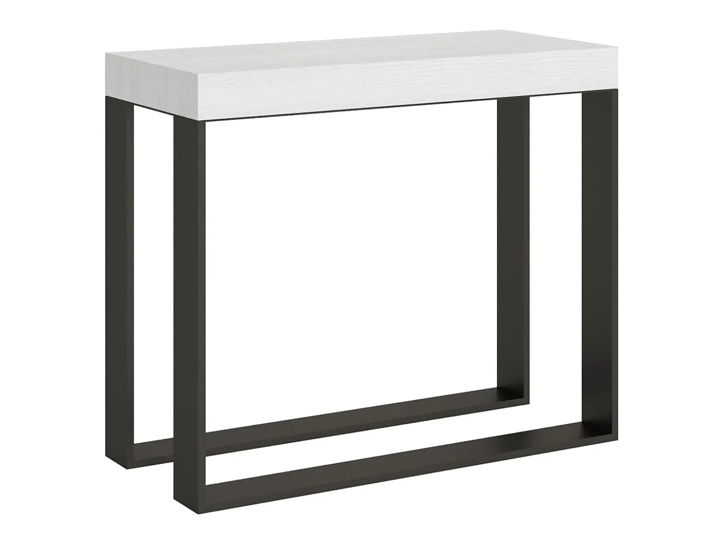 Mesa consola extensível 90x40/196 cm Elettra Small Cinza Branca quadro Antracite
