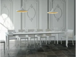 Mesa consola extensível 90x48/308 cm Sciabola Cinza Branca