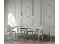 Mesa consola extensível 90x48/308 cm Sciabola Cinza Branca