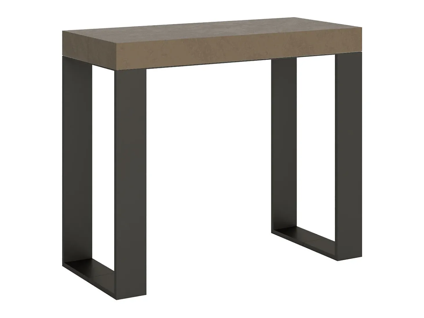 Mesa consola extensível 90x40/300 cm Tecno Tortora quadro Antracite
