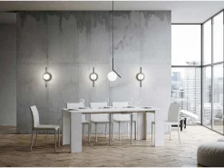 Mesa consola extensível 90x42/302 cm Emy Branco Espatulado