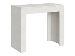 Mesa consola extensível 90x42/302 cm Emy Branco Espatulado