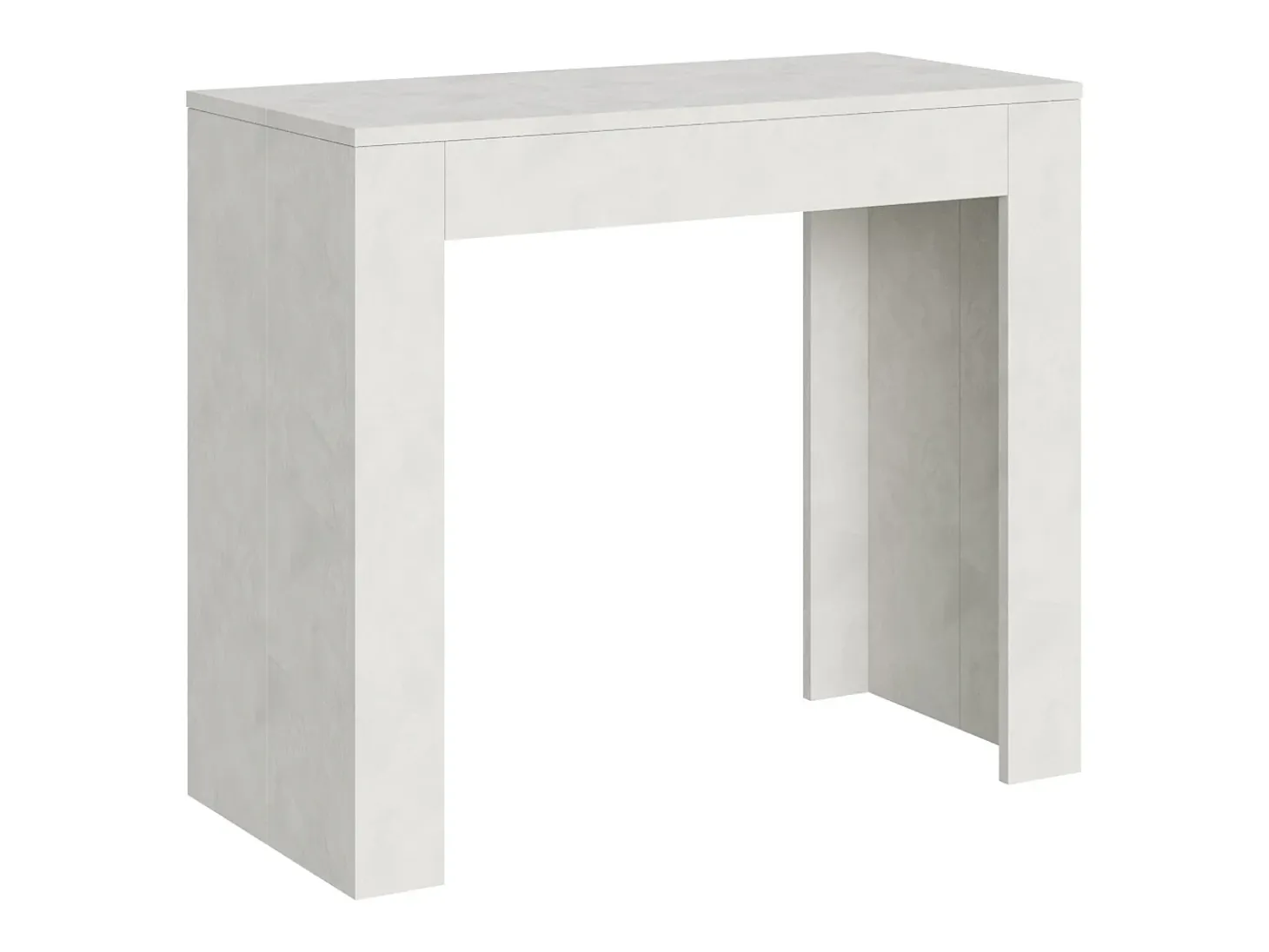 Mesa consola extensível 90x42/302 cm Emy Branco Espatulado