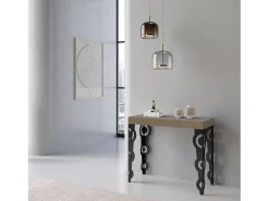 Mesa consola extensível 90x40/196 cm Karamay Small Tortora quadro Antracite