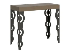 Mesa consola extensível 90x40/196 cm Karamay Small Tortora quadro Antracite