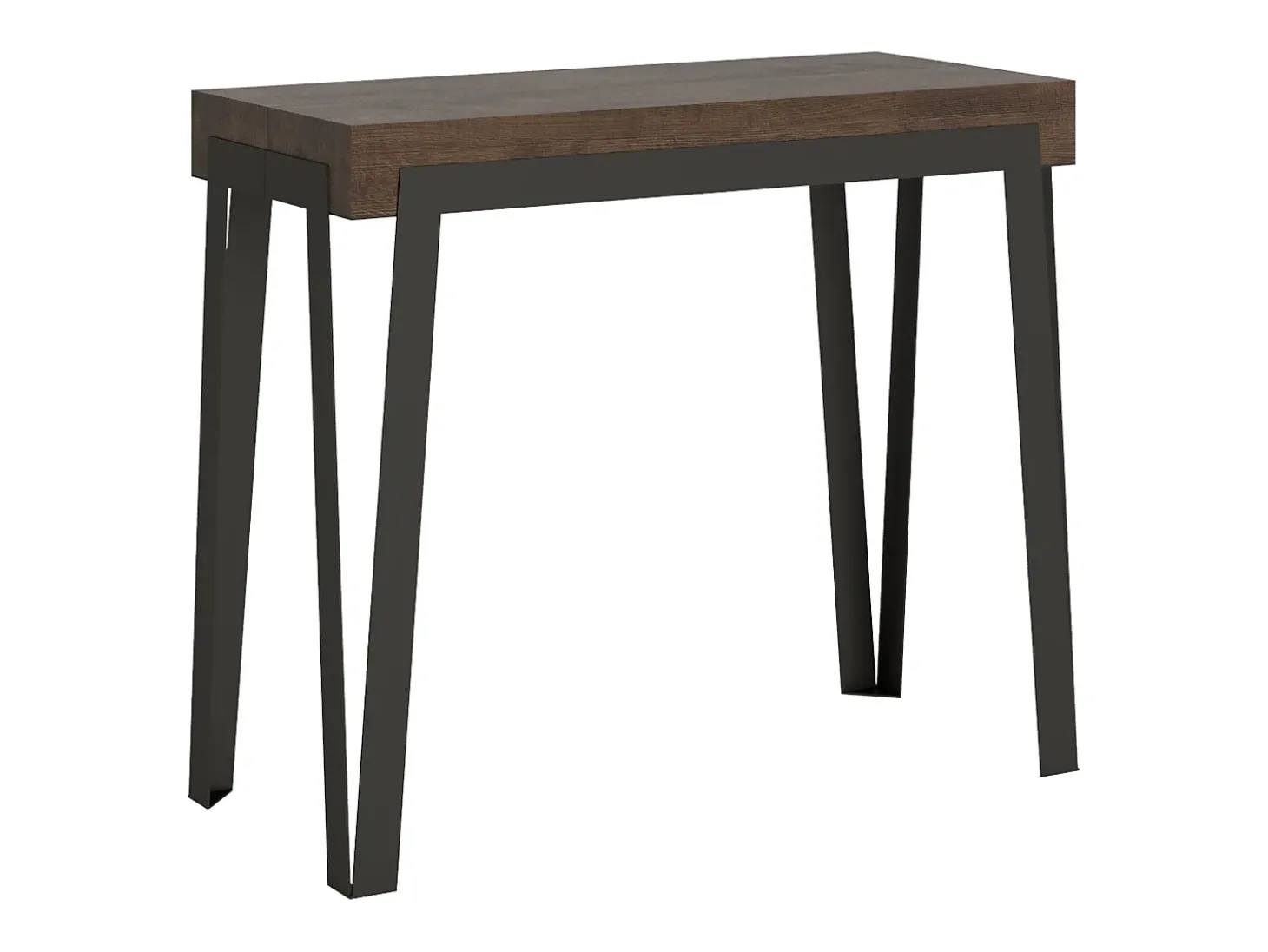 Mesa consola extensível 90x40/196 cm Rio Small Nogueira quadro Antracite