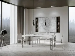 Mesa consola extensível 90x40/196 cm Ghibli Small Cinza Branca quadro Antracite