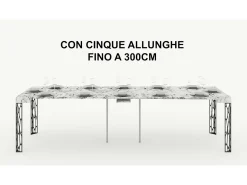 Mesa consola extensível 90x40/196 cm Ghibli Small Cinza Branca quadro Antracite