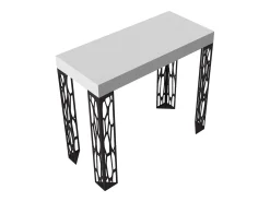 Mesa consola extensível 90x40/196 cm Ghibli Small Cinza Branca quadro Antracite