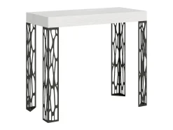 Mesa consola extensível 90x40/196 cm Ghibli Small Cinza Branca quadro Antracite