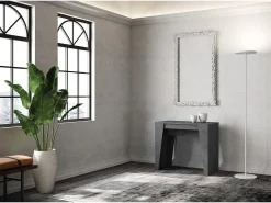 Mesa consola extensível 90x48/308 cm Anvar antracite espatulado