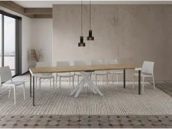 Mesa consola extensível 90x40/300 cm Krack Evolution carvalho natural quadro branco