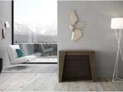 Mesa consola extensível 90x48/296 cm Bakari nogueira